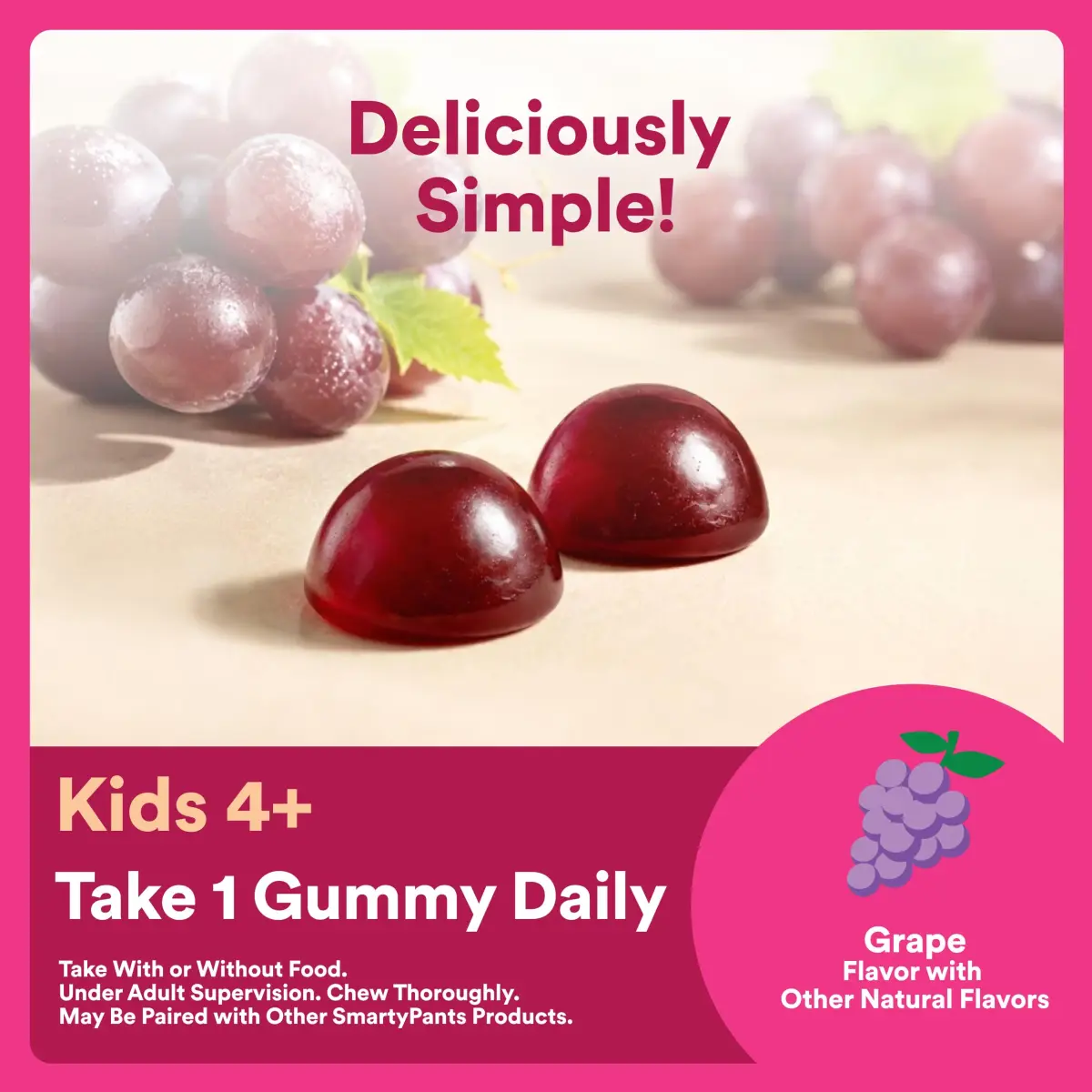 SmartyPants Kids Probiotic & Prebiotic Gummies Grape 60 Count (30 Day Supply) | Clinically Studied for Digestive & Immune Support - view 6