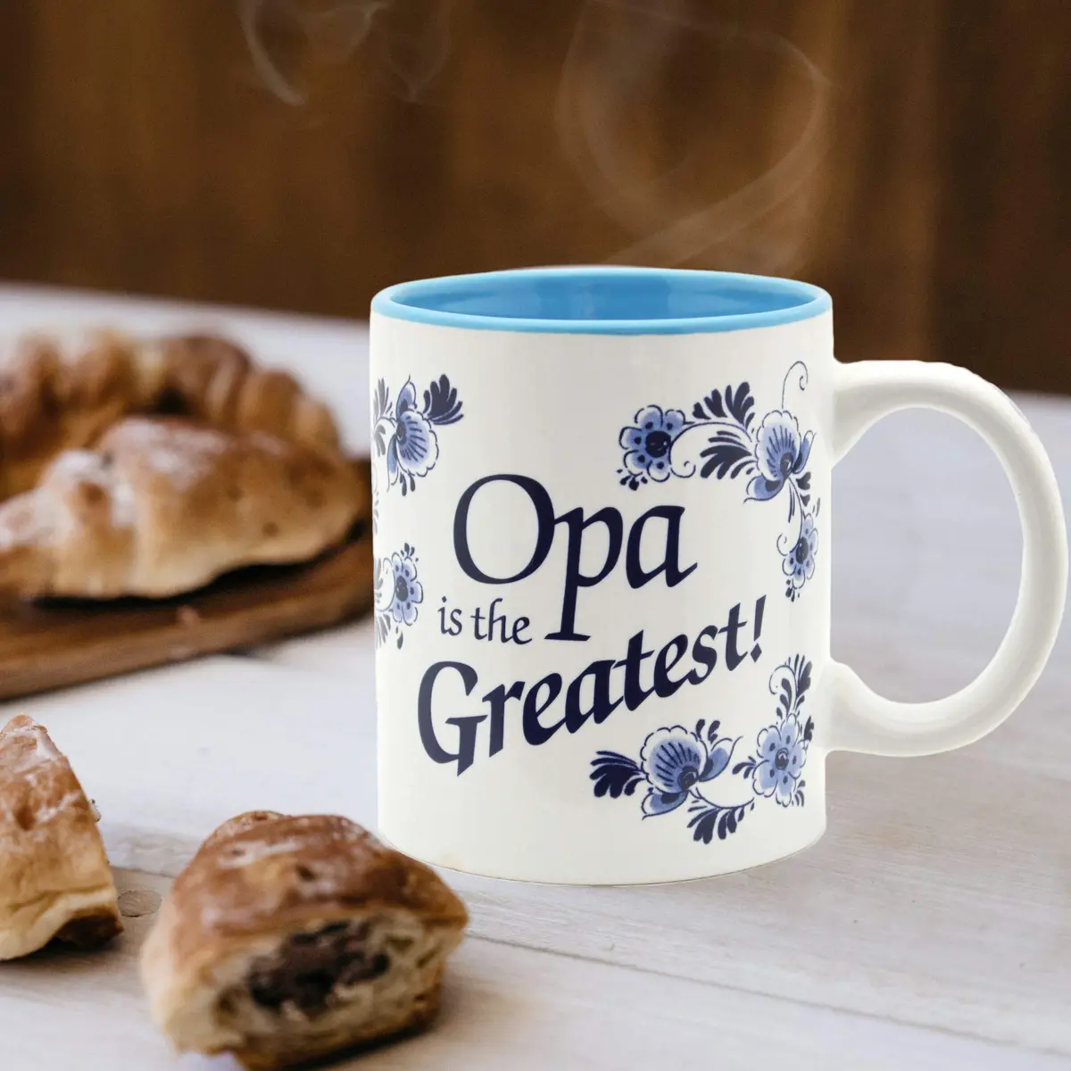 Essence of Europe Gifts Blue Ceramic Coffee Mug 355ml (12 oz) | Opa is the Greatest - view 2