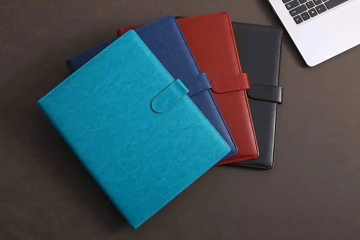 Mymazn Blue Faux Leather Padfolio Clipboard Folder Portfolio with Cover for A4 & Letter Size Refillable Writing Notepad | Holds 50 Sheets - view 7