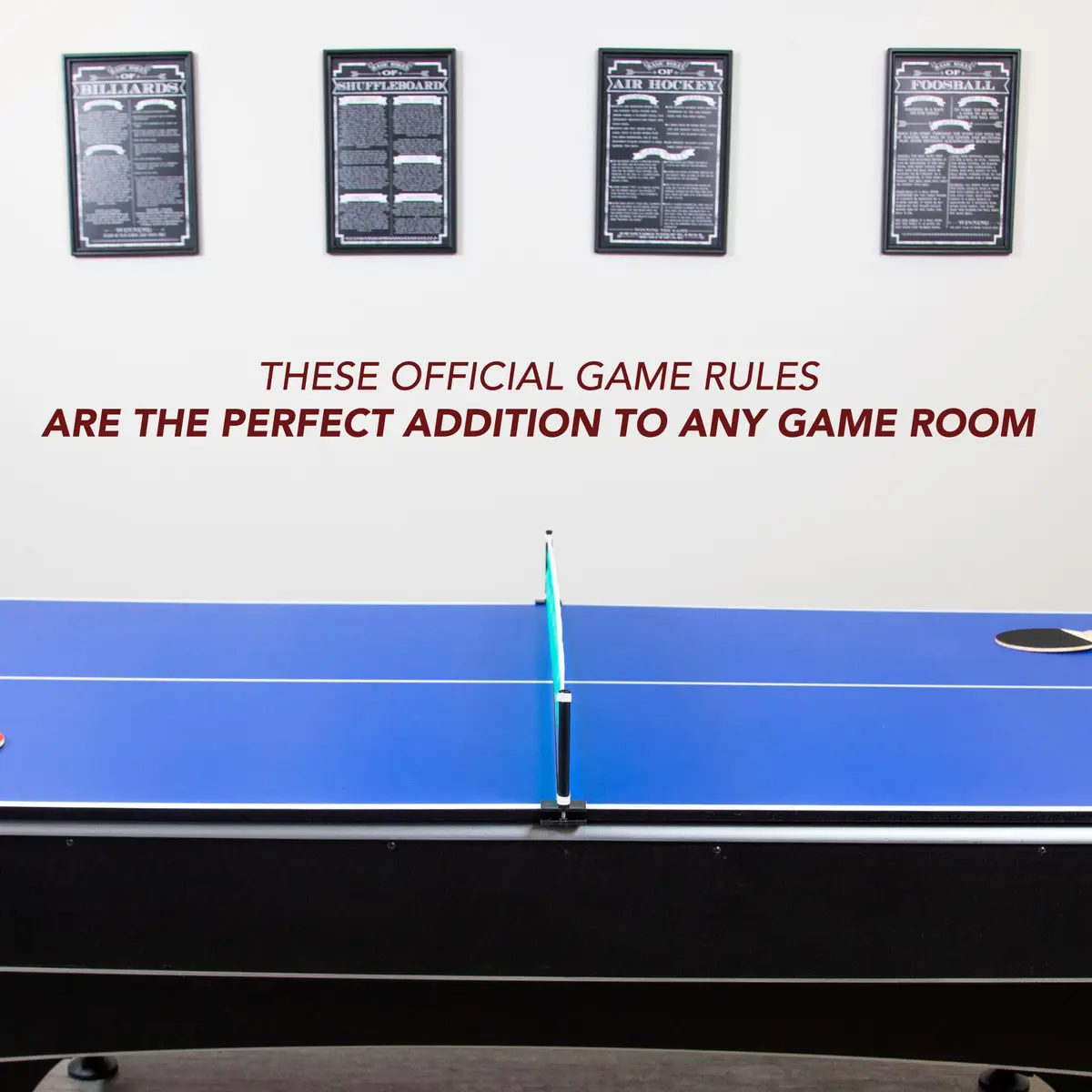 Hathaway Shuffleboard Rules Wall Art, Black | Stylish Game Room Decor with Official Rules (70-120 chars) - view 4