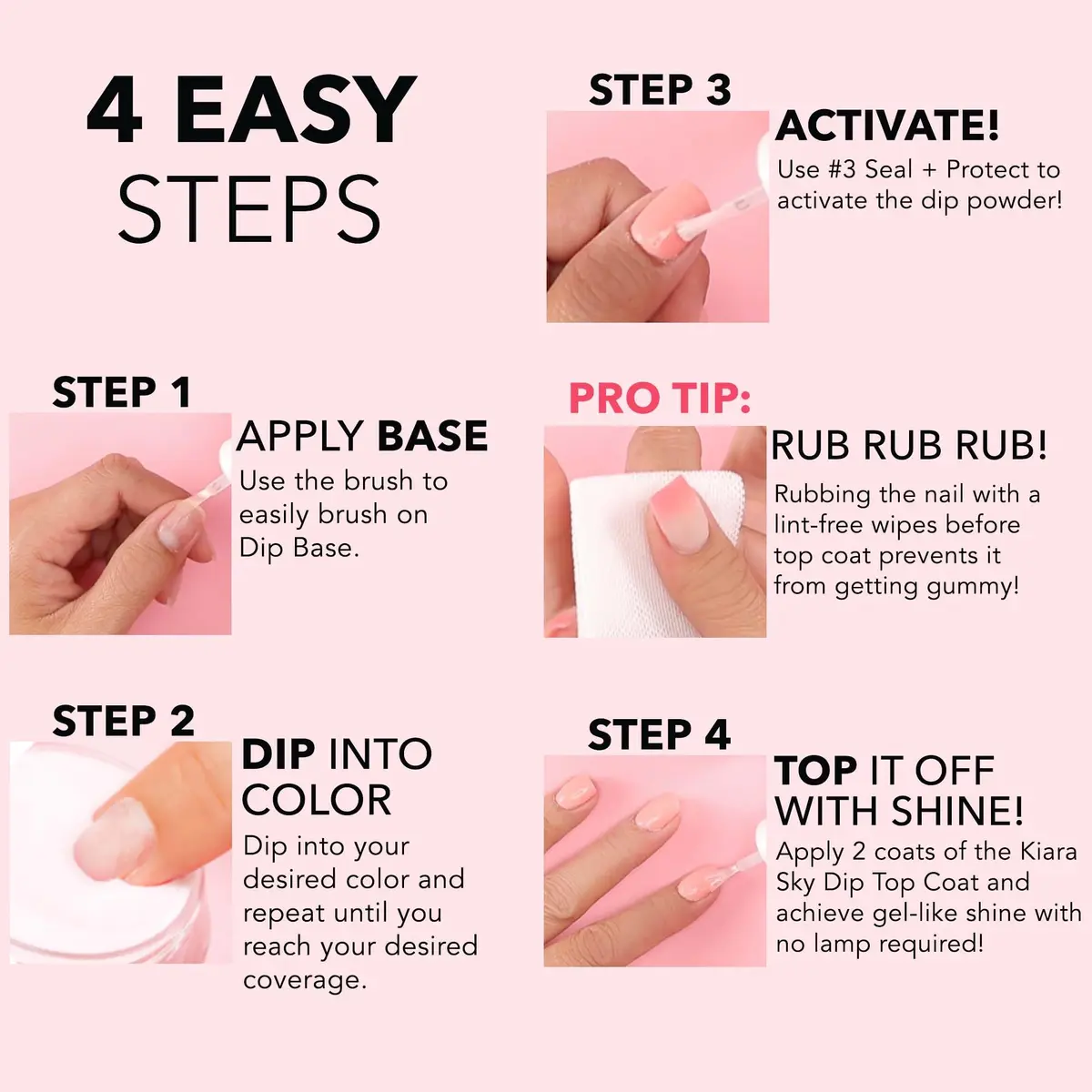 Kiara Sky Dip Powder Pink Tones 1 oz | My Fair Lady Glitter for Natural & French Nails - view 6