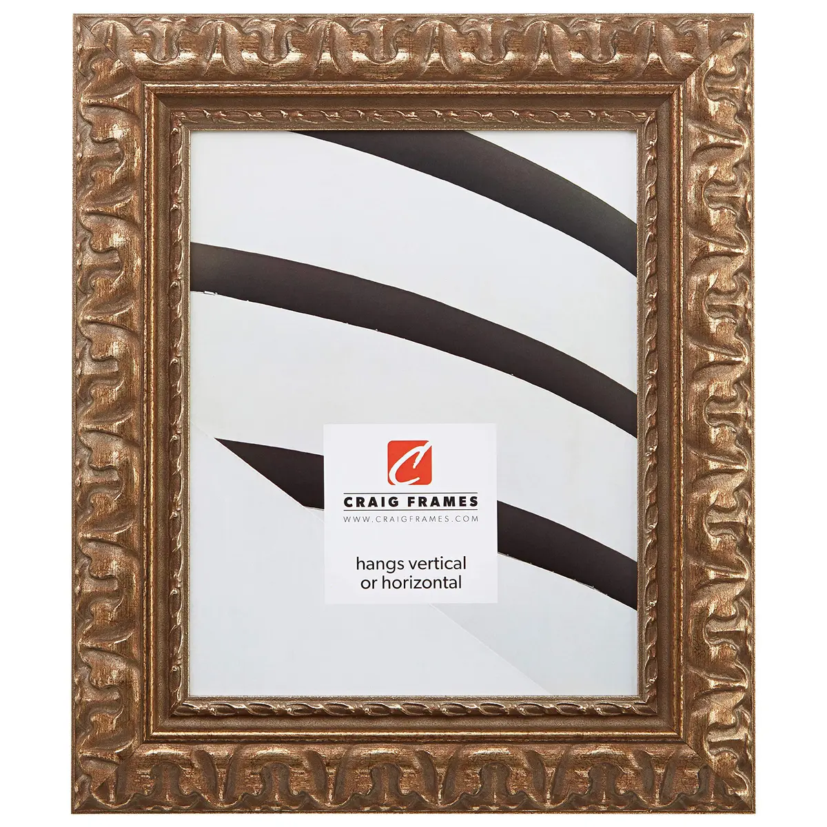 Craig Frames Ornate Antique Gold Picture Frame 10x12 Inch (25.4x30.5 cm) | Vintage Baroque Decor - main product image