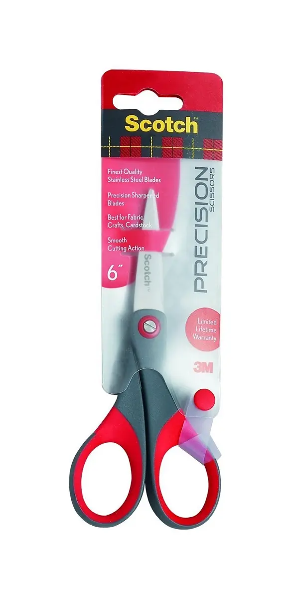 Scotch 6-Inch Precision Scissors, Pack of 3 | Ambidextrous Stainless Steel Blades - main product image