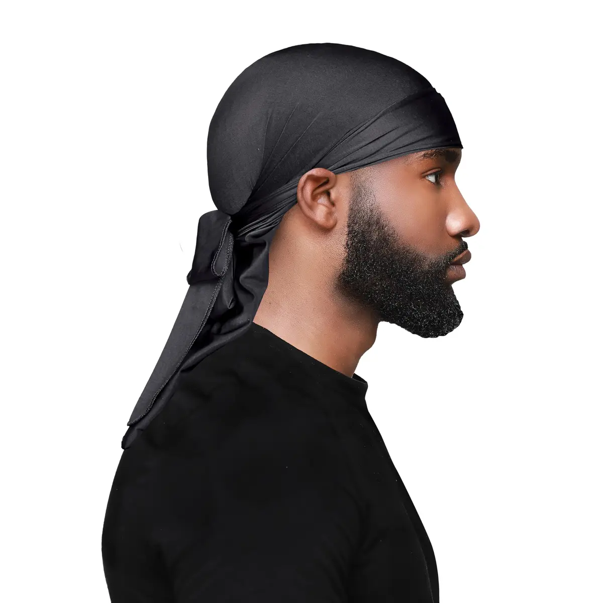 WAV ENFORCER Premium Do-Rag Black | Breathable, Moisture Lock, Extra-Large Band (70-120 chars) - view 3