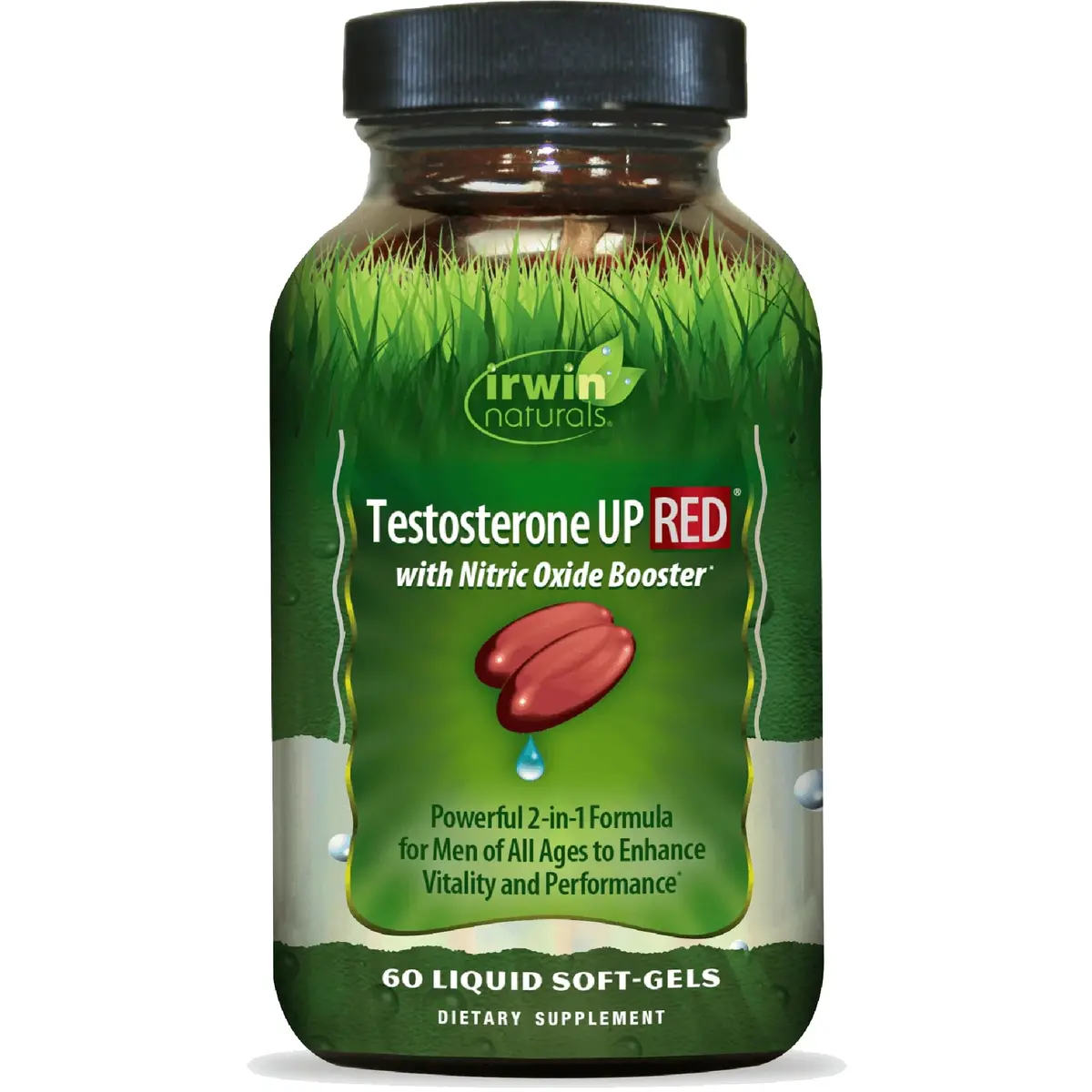 Irwin Naturals Testosterone UP RED with Nitric Oxide Booster | 60 Count (Pack of 1) Softgels - main product image