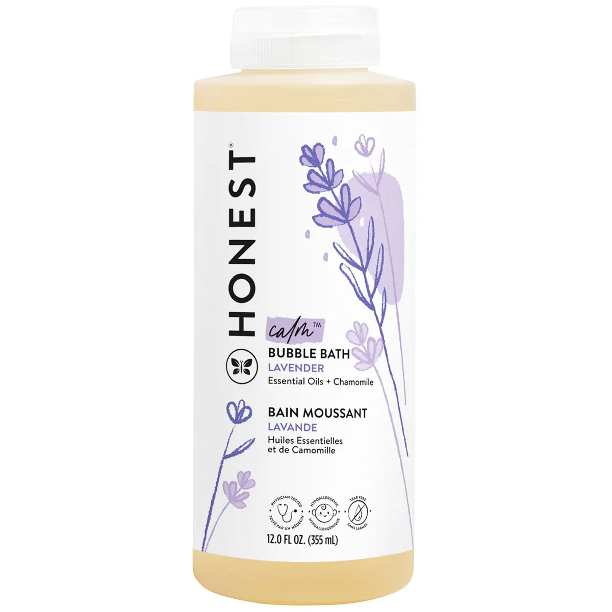 The Honest Company Bubble Bath, Hypoallergenic, Lavender Calm, 12 fl oz | Tear-Free, Gentle for Sensitive Skin - main product image