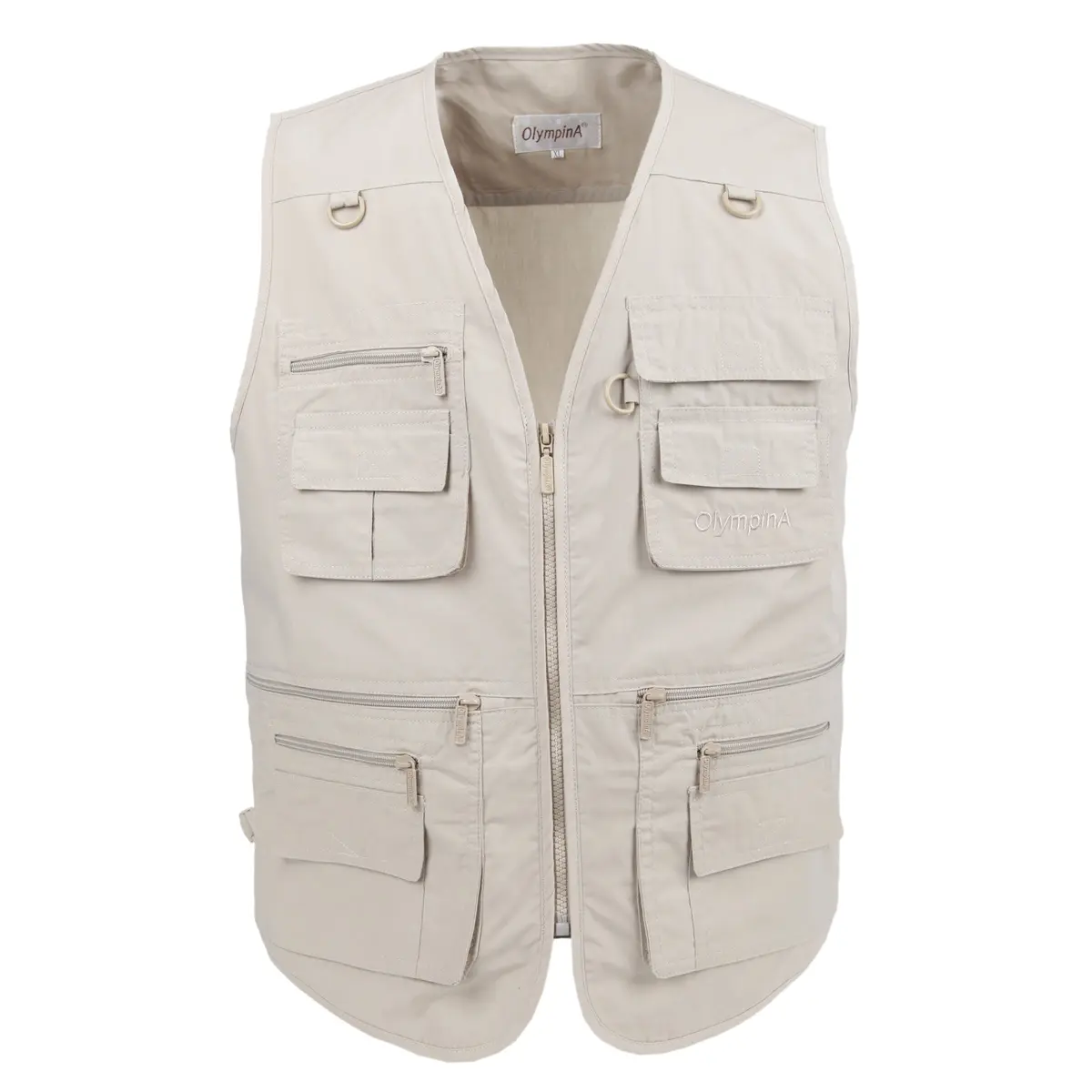 LUSI MADAM Men's Poplin Outdoors Travel Sports Multi-Pockets Work Fishing Vest Small Off-White | Utility & Comfort - main product image