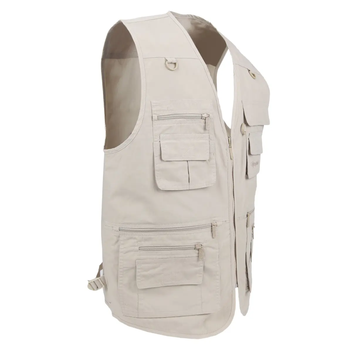 LUSI MADAM Men's Poplin Outdoors Travel Sports Multi-Pockets Work Fishing Vest Small Off-White | Utility & Comfort - view 3