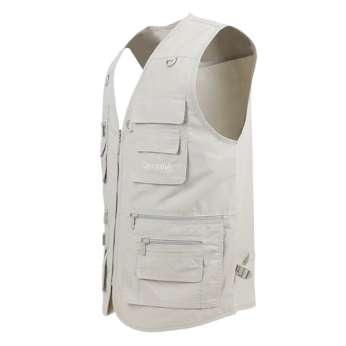 LUSI MADAM Men's Poplin Outdoors Travel Sports Multi-Pockets Work Fishing Vest XX-Large Pale Cyan | Utility & Comfort - view 4