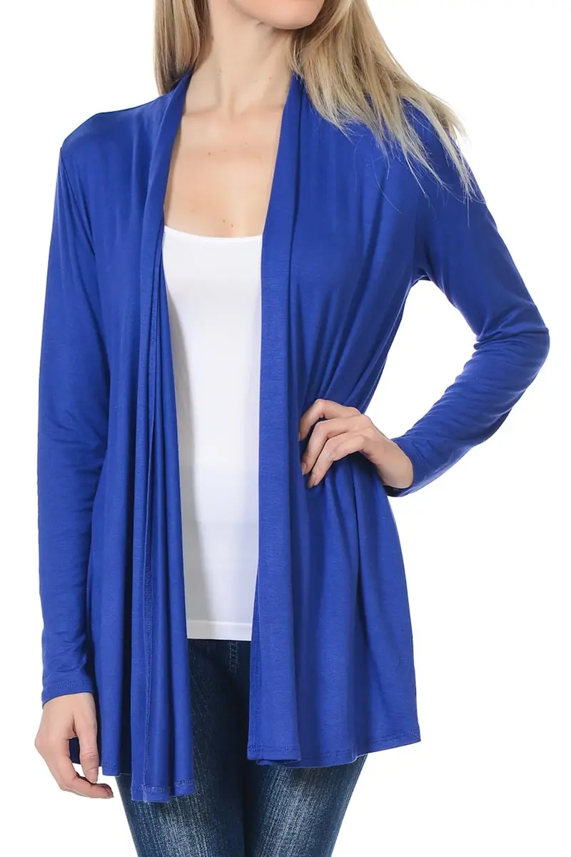 Pastel by Vivienne Women's Long Sleeve Jersey Cardigan Medium Royal Blue | Versatile, Lightweight & Stylish - main product image