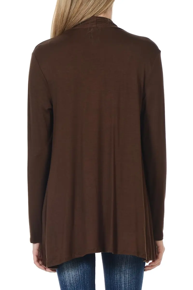 Pastel by Vivienne Women's Long Sleeve Jersey Cardigan Small Brown | Versatile, Lightweight & Comfortable - view 3