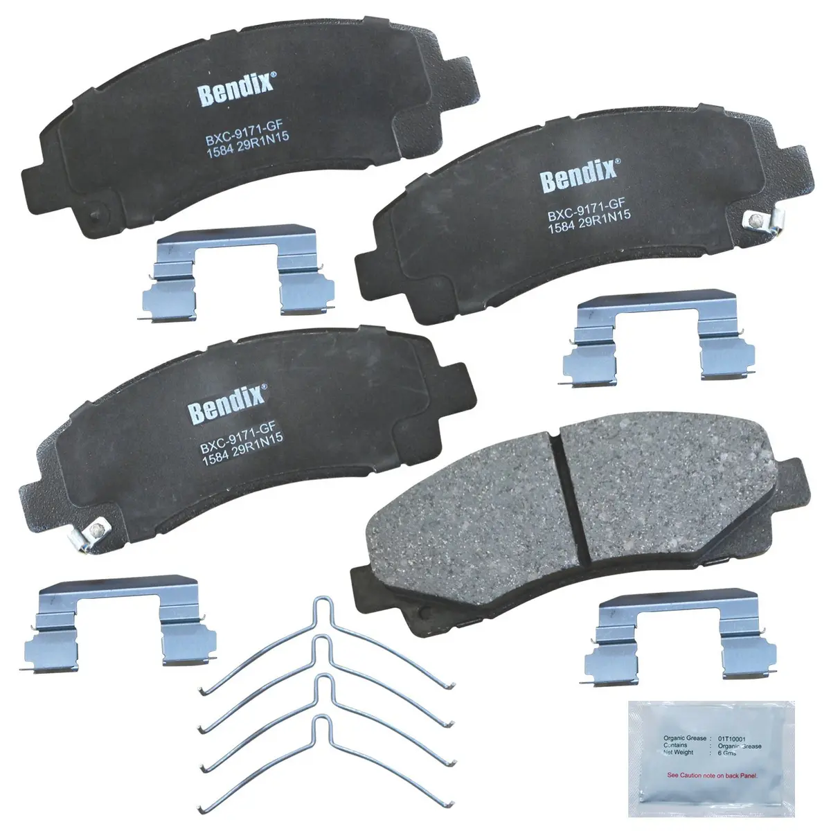 Bendix Priority1 CFC1584 Ceramic Front Brake Pads for Acura TL 2009-2014, TLX 2015-2020, Honda Ridgeline 2006-2014 | OE Fit & Quiet - main product image