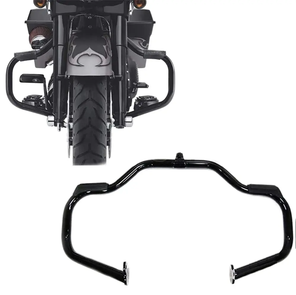 HTTMT EG03 Black Engine Guard Crash Bar for Harley Touring 2009-2017 | Heavy Duty Steel 1.25 inch - main product image