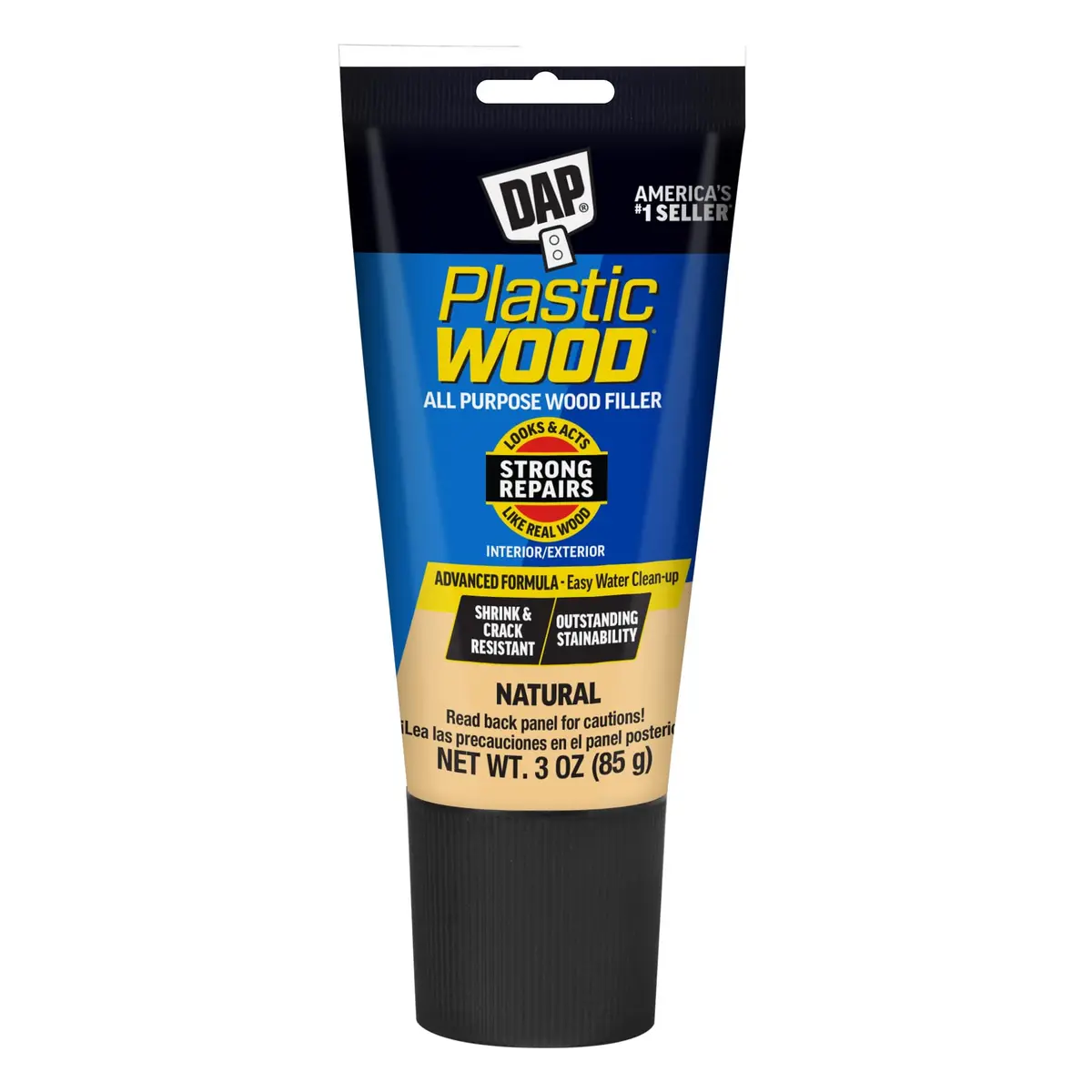 PLASTIC WOOD All Purpose Latex Wood Filler, Natural, 3 Oz | Shrink & Crack Resistant - main product image