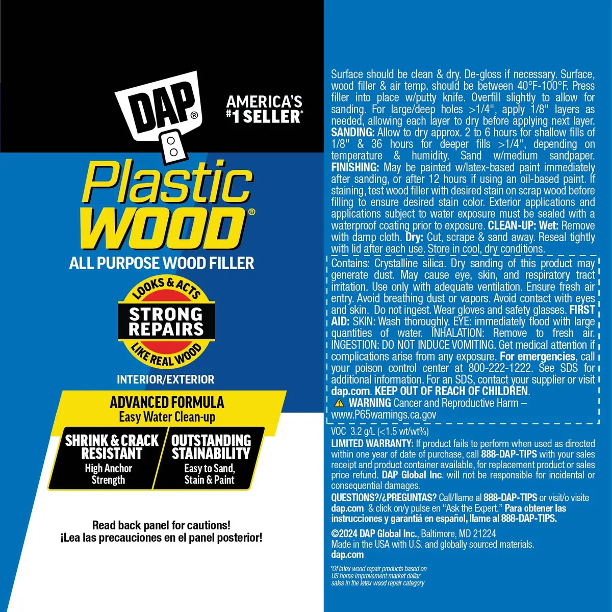 PLASTIC WOOD All Purpose Latex Wood Filler, Natural, 3 Oz | Shrink & Crack Resistant - view 8