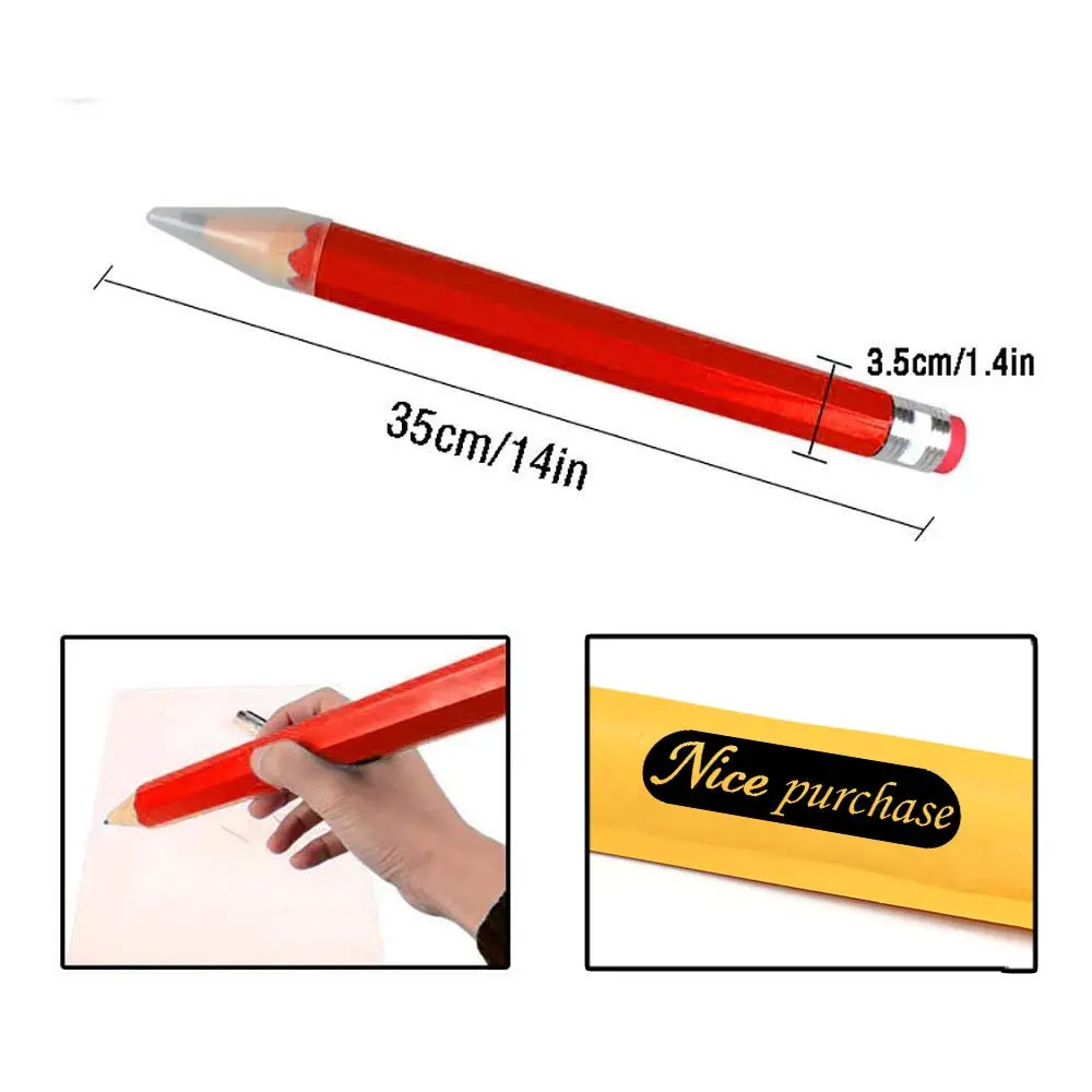 Nice Purchase Giant Wooden Jumbo Pencil 35cm (13.78in) | Novelty Writing Tool for Kids & Props - view 2