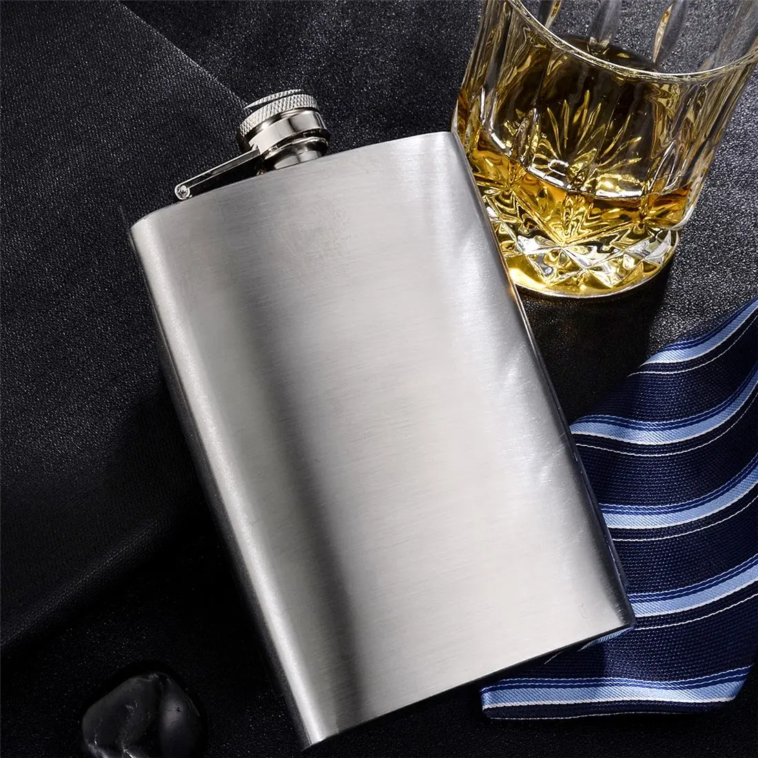 GENNISSY 10oz Hip Flask for Liquor | Leakproof Stainless Steel Gift for Men Women - view 3