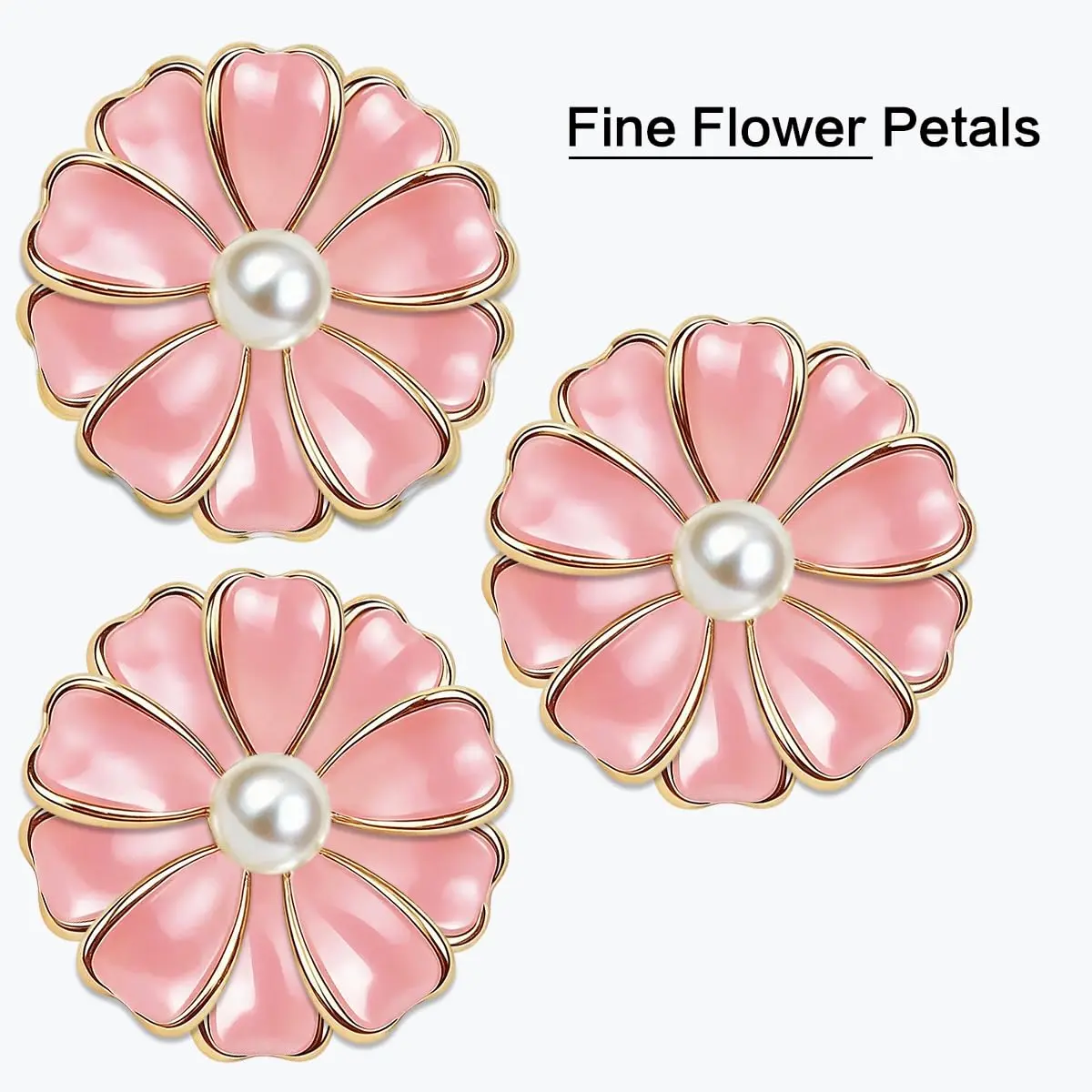 Qinsuee Pink 3 Pack Badge Holder | Retractable ID Badge Reel with Pearl, 24-inch Max Length - view 4