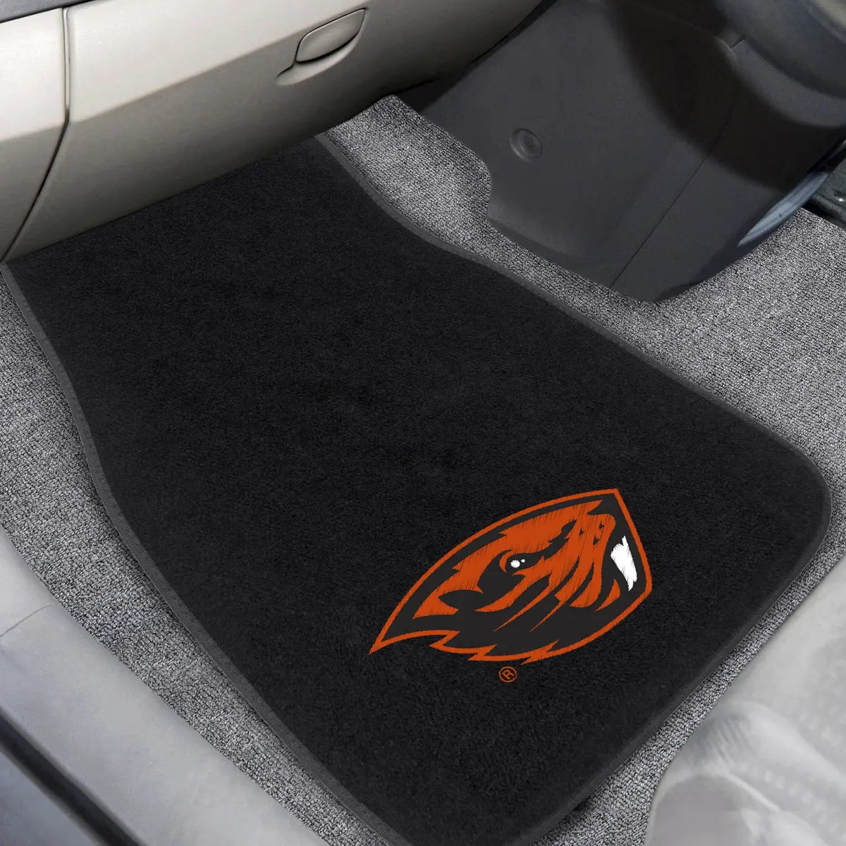 FANMATS NCAA Oregon State Beavers 2-Pack Embroidered Car Mat Set | Universal Fit, Durable Polyester, Officially Licensed, Black - view 2