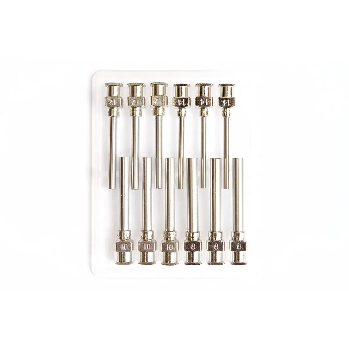 IVYRISE Dispensing Needles 1" - All Metal Stainless Steel Blunt Tip Luer Lock 8, 10, 12, 14 Gauge (12 Pack) - main product image