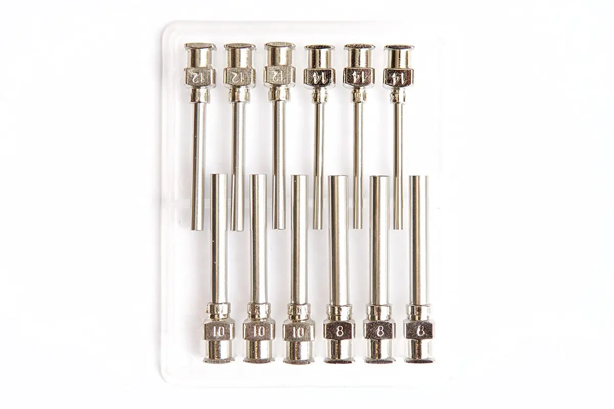 IVYRISE Dispensing Needles 1" - All Metal Stainless Steel Blunt Tip Luer Lock 8, 10, 12, 14 Gauge (12 Pack) - main product image
