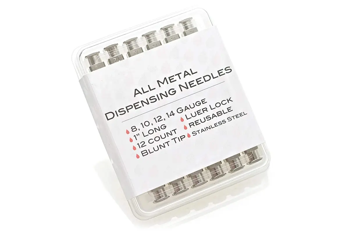 IVYRISE Dispensing Needles 1" - All Metal Stainless Steel Blunt Tip Luer Lock 8, 10, 12, 14 Gauge (12 Pack) - view 2