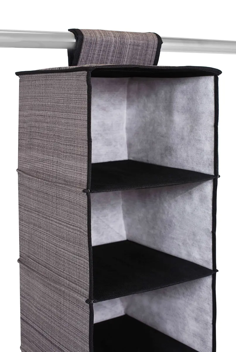 Internet's Best Hanging Closet Organizer - 6 Shelf - Grey | Space-Saving Closet Storage - view 2