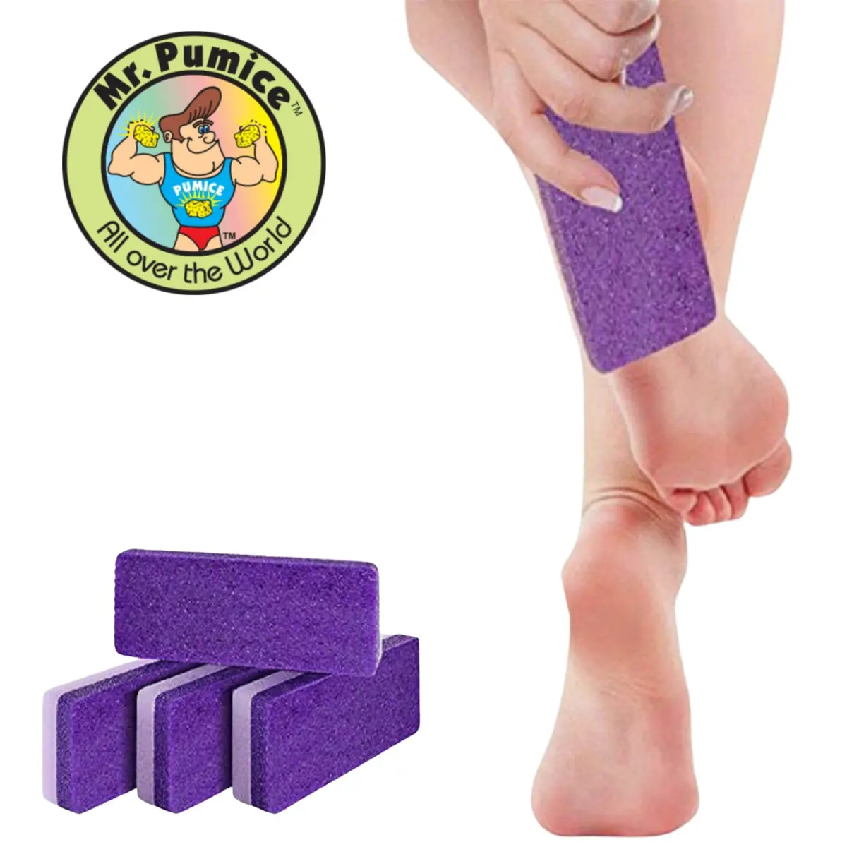 Mr. Pumice Ultimate PUMI Bar 2-in-1 Dual Grit (Medium + Coarse) Callus Remover for Feet & Heels | 4 Pack - view 7
