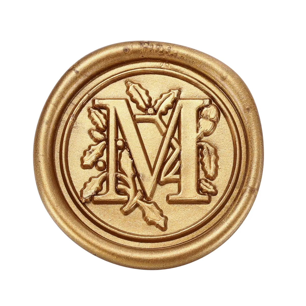 Yoption Vintage Initial Alphabet Wax Seal Stamp Letter M | Brass & Rosewood Crafting Tool - view 2