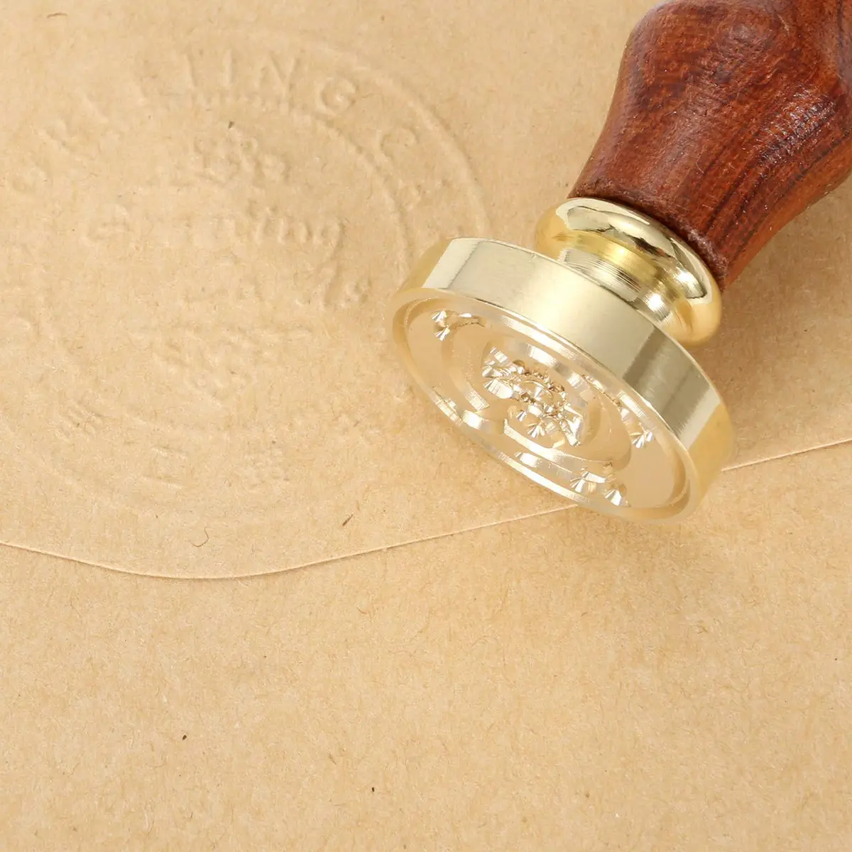 Yoption Initial Alphabet Wax Seal Stamp, Brass Head & Wooden Handle | Retro Letter Q for Invitations - view 7