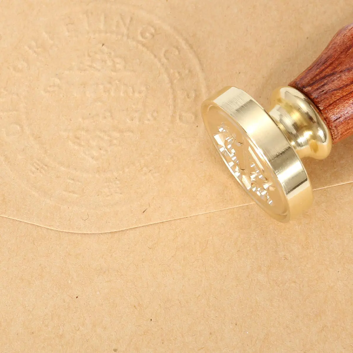 Yoption Initial Alphabet Wax Seal Stamp, 2.5cm Diameter | Brass Head & Wooden Handle for Invitations - view 7
