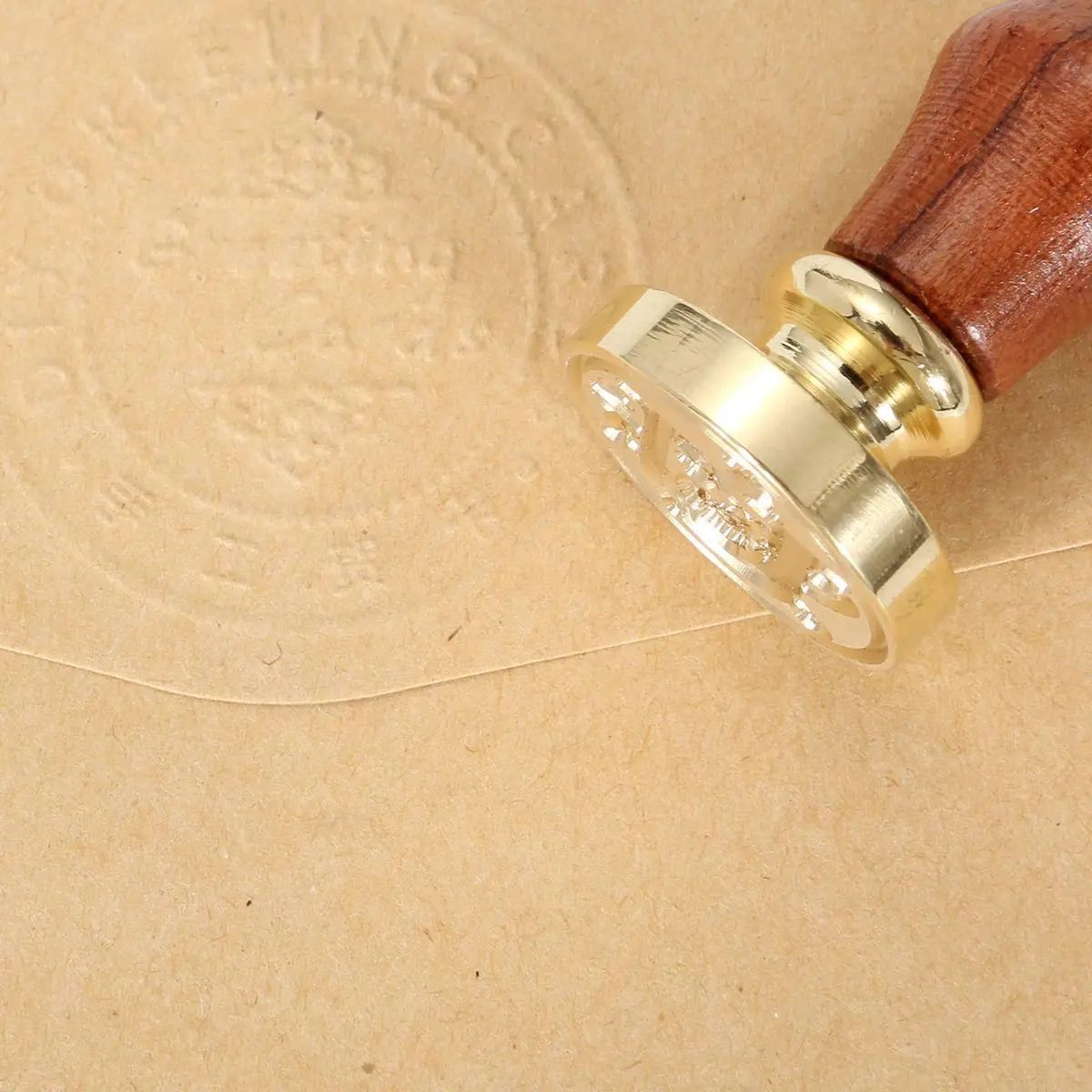 Yoption Initial Alphabet Wax Seal Stamp 'U' with Brass Head & Rosewood Handle | 2.5cm (1 inch) Diameter - view 7