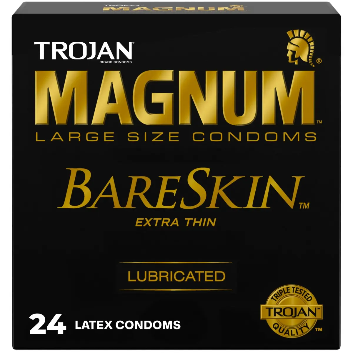 TROJAN Magnum BareSkin Large Condoms for Men, 24 Count | Thinnest Magnum for Heightened Sensitivity - main product image