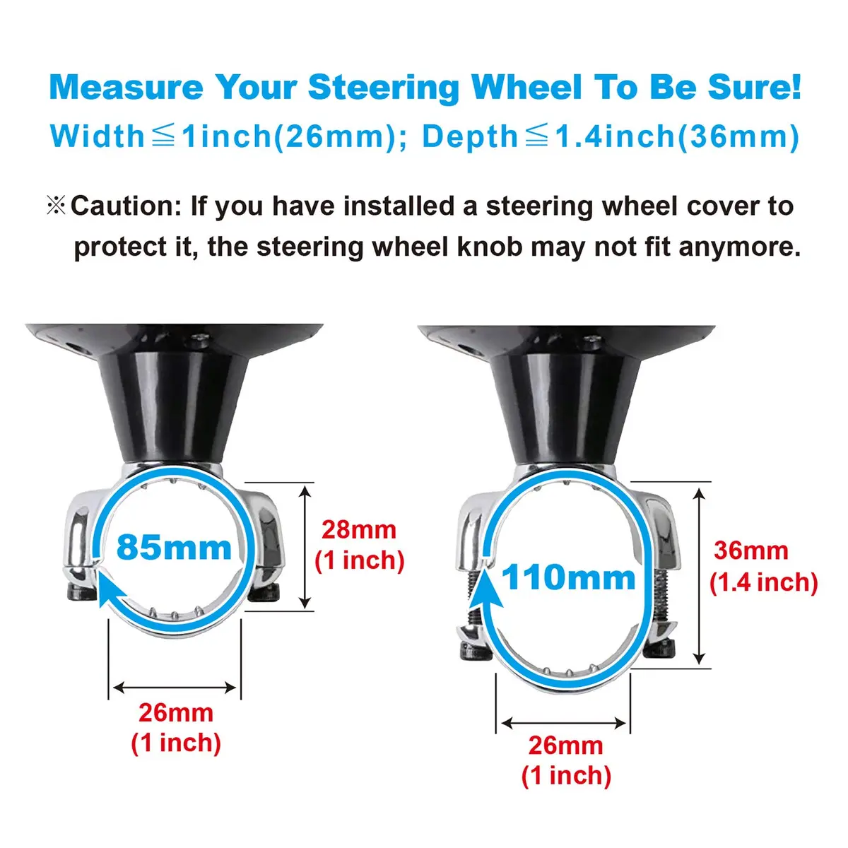 Hypersonic Car Power Handle Spinner Steering Wheel Knob in Black | Effortless Maneuvering for Long Drives - view 4