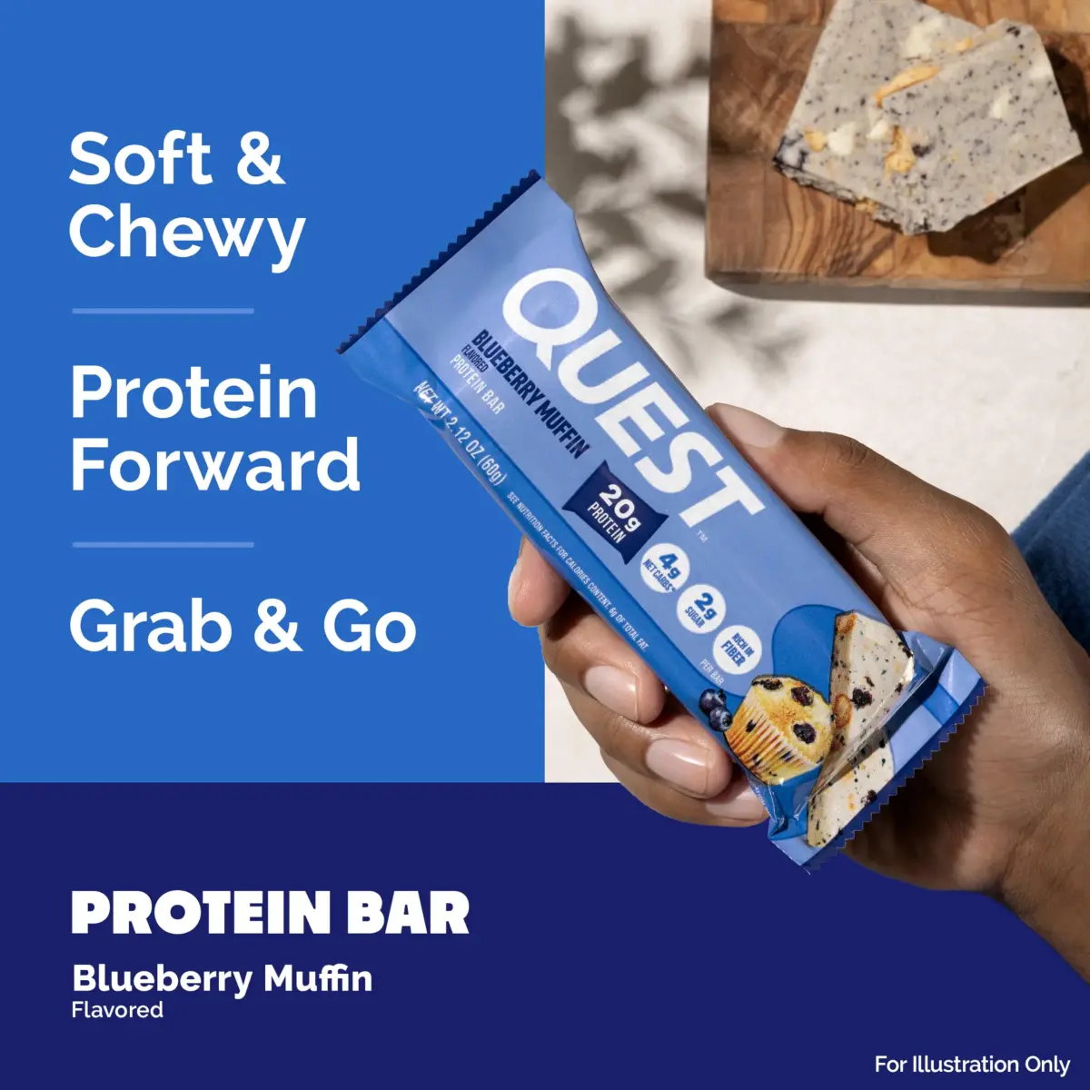 Quest Blueberry Muffin Protein Bars 2.12oz (60g) | 20g Protein, 4g Net Carbs, Gluten-Free - view 4