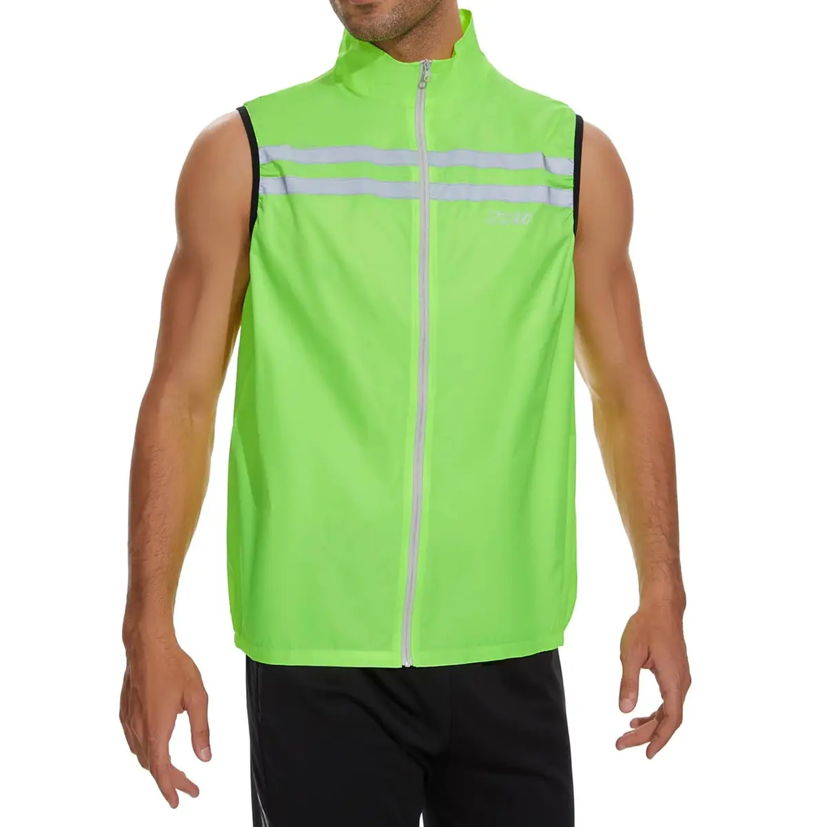 bpbtti Men's Hi-Viz Safety Running Cycling Vest - Windproof & Reflective, Large, Yellow - view 4