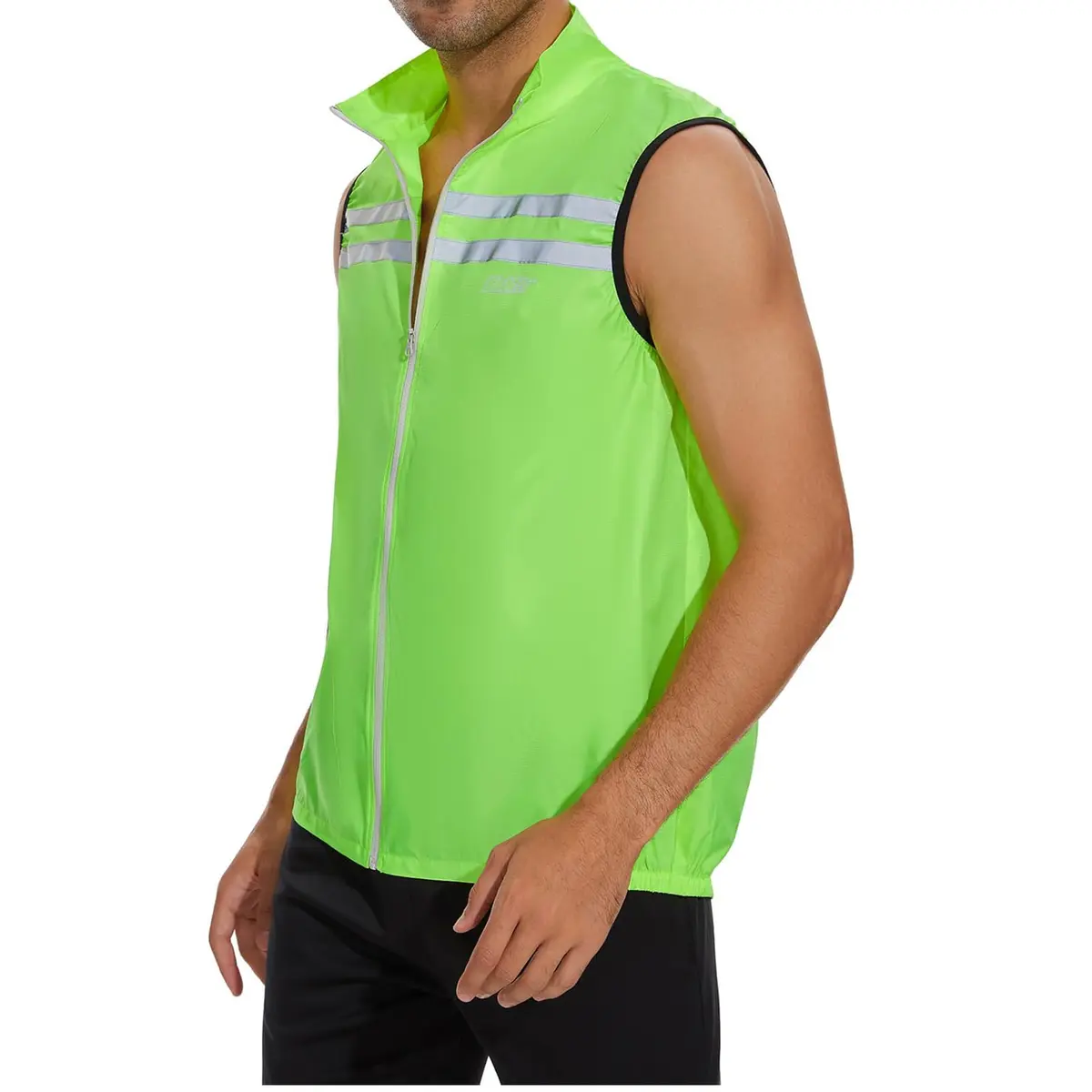 bpbtti Men's Hi-Viz Safety Running Cycling Vest - Windproof & Reflective, Large, Yellow - view 5