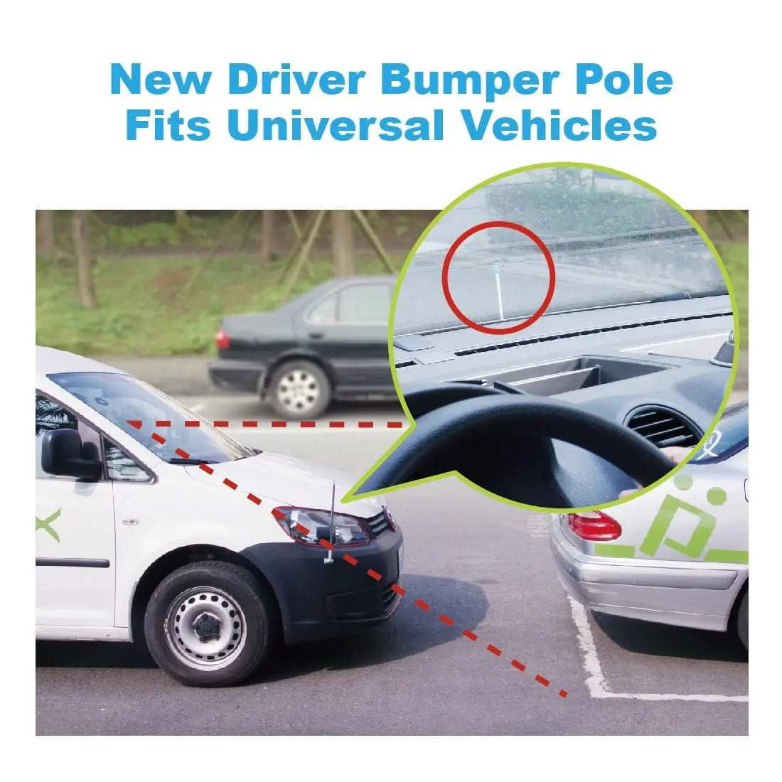 Hypersonic Corner Antenna Bumper Pole Safety Guard for Universal Car Van | Adjustable 11-23in Stainless Steel Marker - view 4