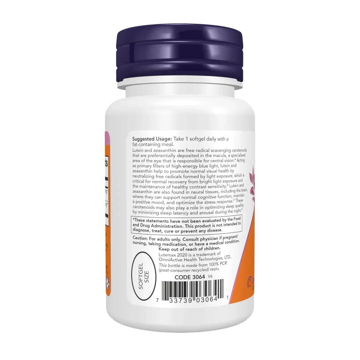 NOW Foods Lutein & Zeaxanthin Softgels 60 Count (25 mg Lutein, 5 mg Zeaxanthin) | Supports Vision & Cognitive Health - view 3