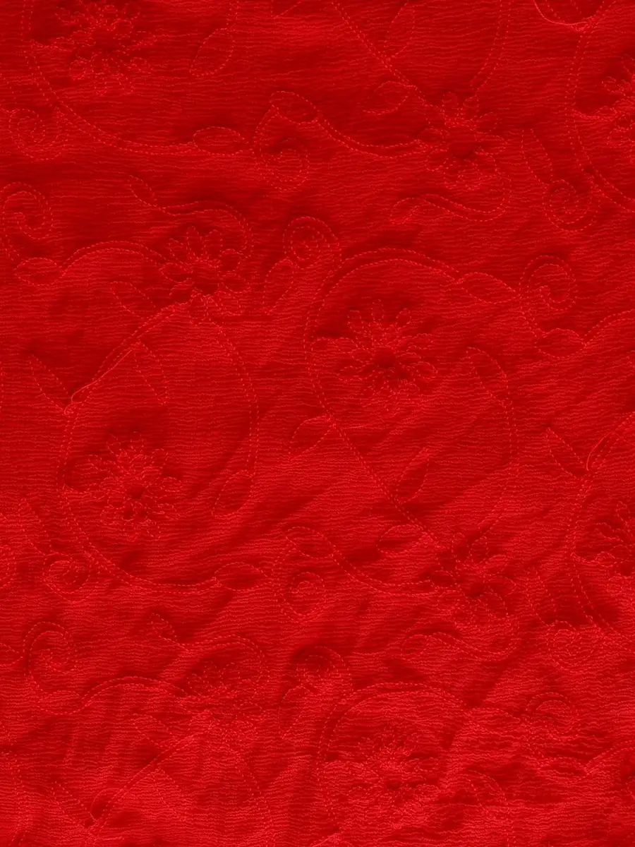 DUPATTA BAZAAR Red Embroidered Chiffon Dupatta 93x42 inch (236x107 cm) | Authentic Indian Style - view 4