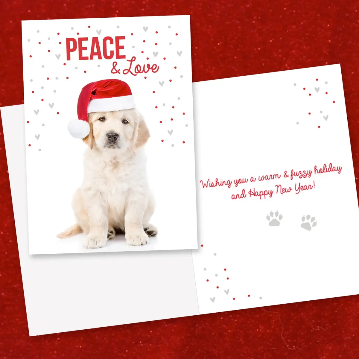 Canopy Street Labrador Love Holiday Card Pack / 25 Cards & Envelopes | Festive Puppy Design, Dog Christmas & New Year Cards - view 4