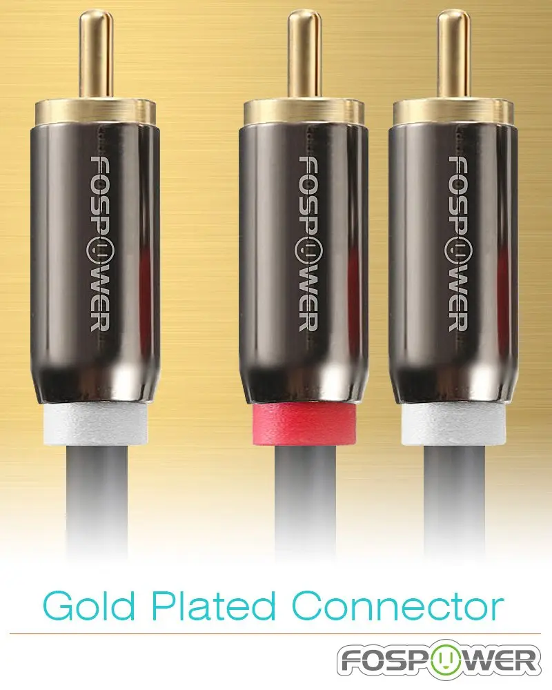 FosPower RCA Y-Adapter (3 Feet) | Gold Plated Stereo Audio Splitter for Subwoofer & Home Theater - view 2