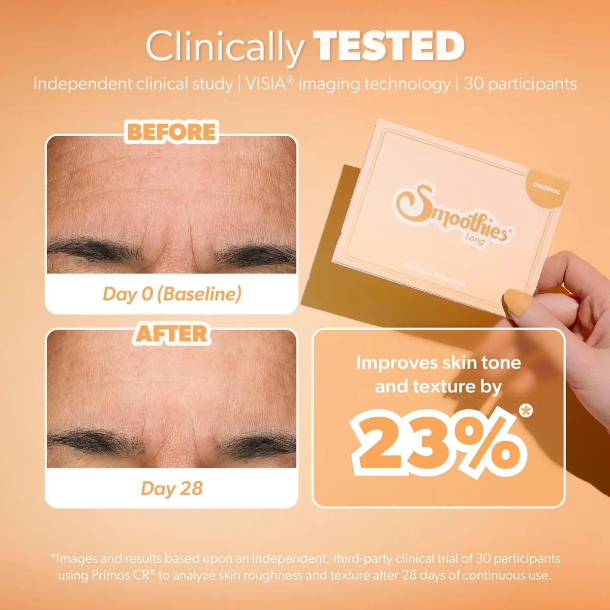 Smoothies Long Wrinkle Patches for Face Overnight | Clinically Tested & Made in USA - view 2
