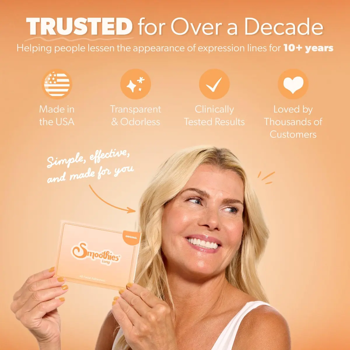 Smoothies Long Wrinkle Patches for Face Overnight | Clinically Tested & Made in USA - view 3