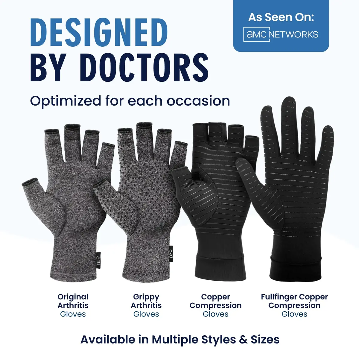 Dr. Frederick's Original Arthritis Compression Gloves, Fingerless, M, 2 ct | Support for Hand Pain & Swelling - view 4