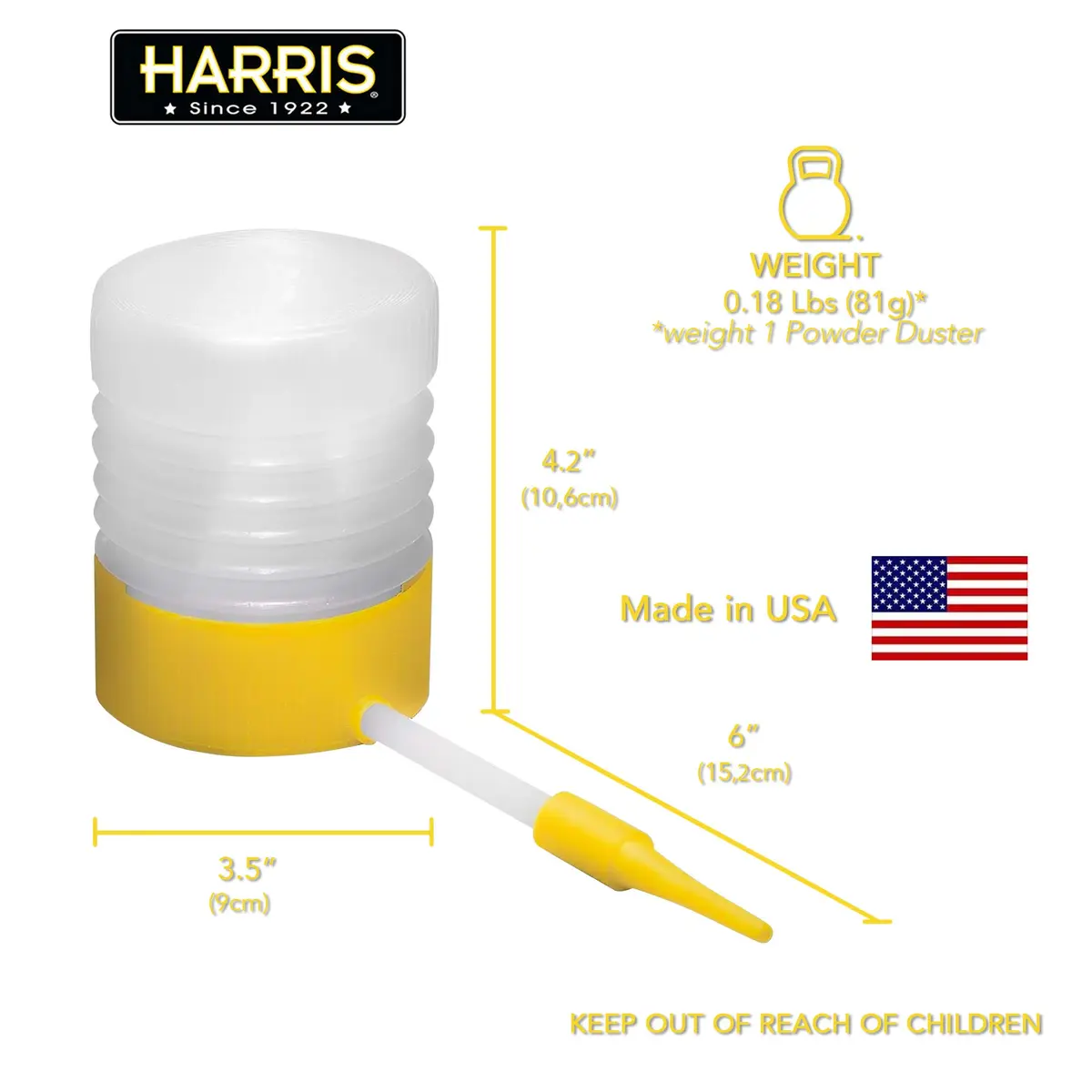 HARRIS Diatomaceous Earth Powder Duster with 6 Inch Extension Nozzle | Lightweight, Extendable Handle - view 7
