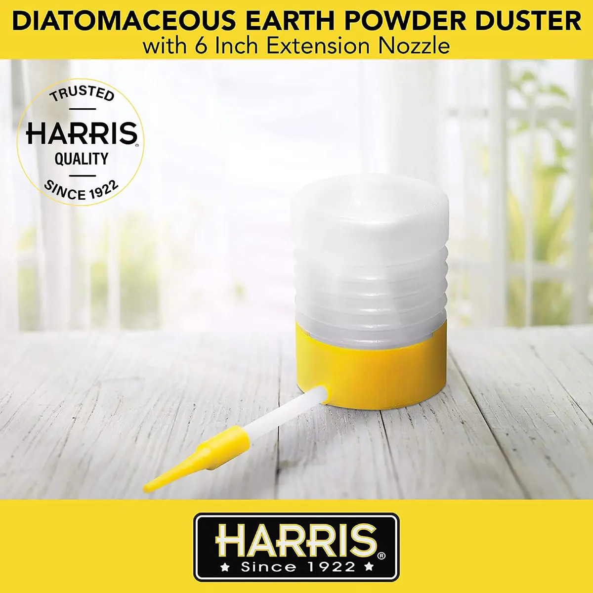 HARRIS Diatomaceous Earth Powder Duster with 6 Inch Extension Nozzle | Lightweight, Extendable Handle - view 2