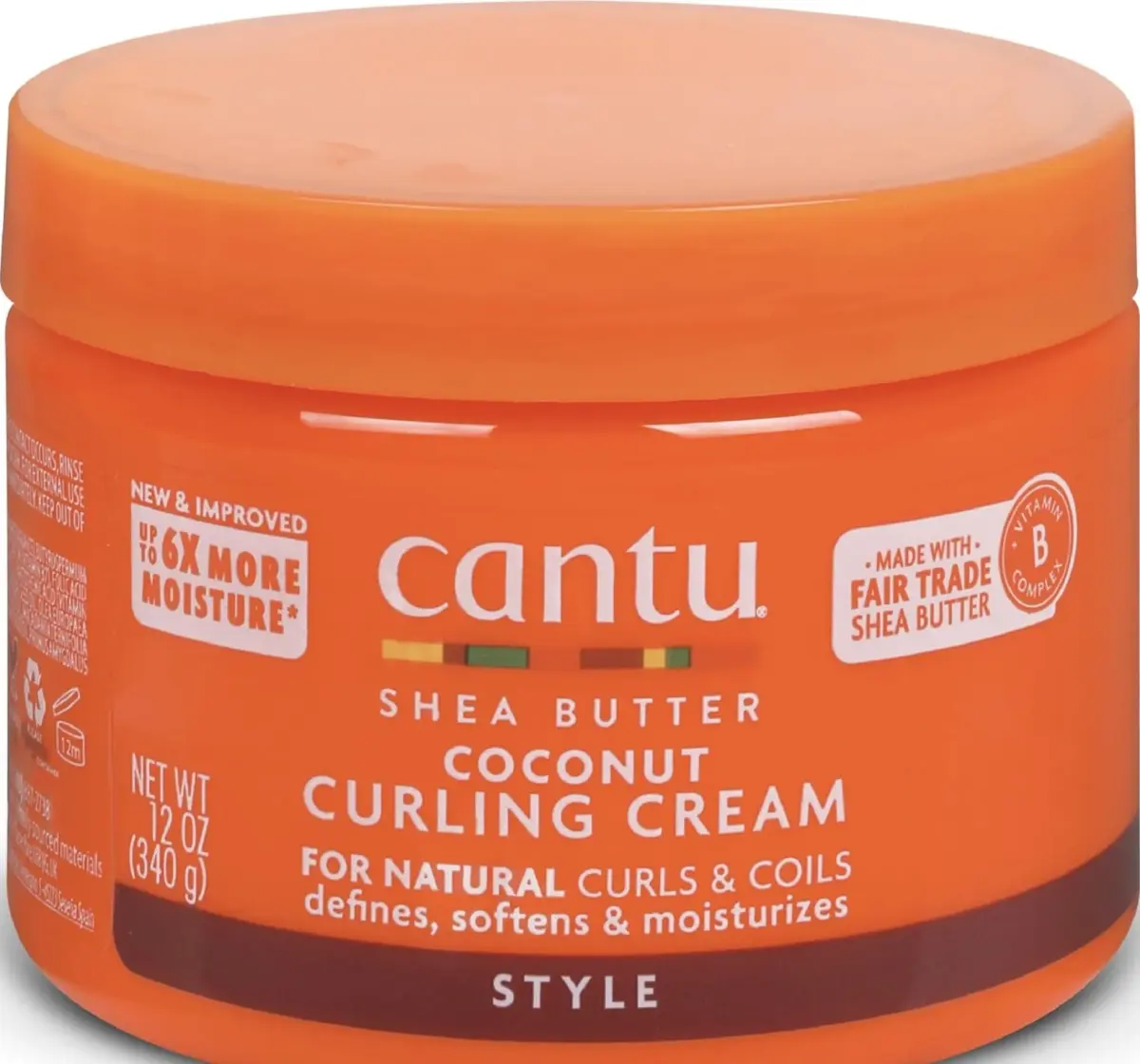 Cantu Coconut Curling Cream with Shea Butter for Natural Hair 355ml (12 oz) | Defines Curls for Type 3 & 4 Hair - main product image