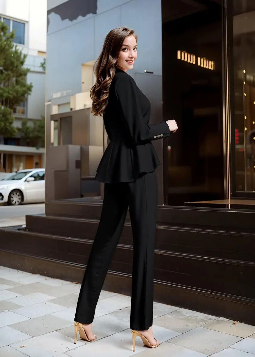 Hybrid & Company Women's Office Blazer JK43864 3X | Double Notch Lapel, Ultra-Stretch Fabric - view 6