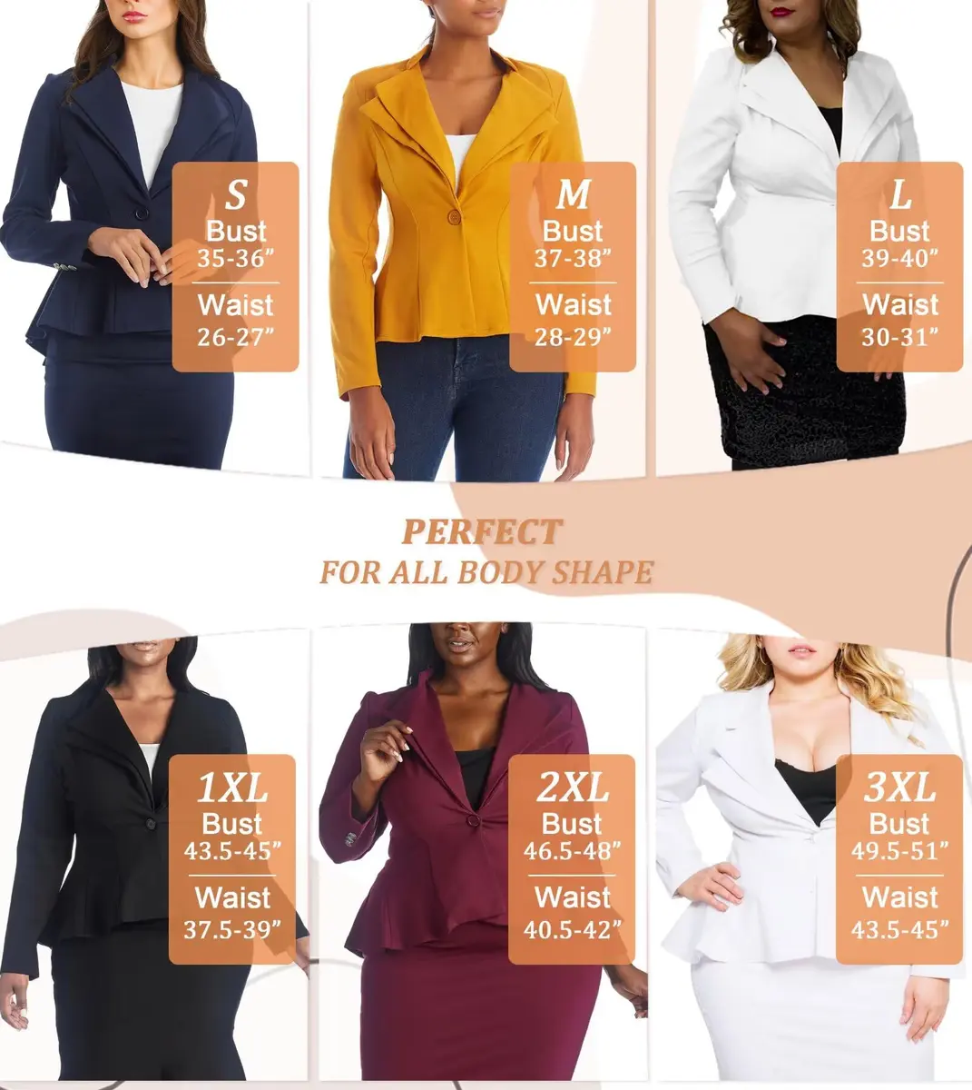 Hybrid & Company Women's Office Blazer JK43864 3X | Double Notch Lapel, Ultra-Stretch Fabric - view 4